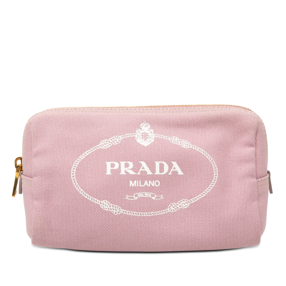 Pre-Loved Prada Canvas Canapa Logo Pouch